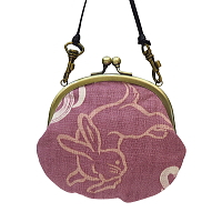 ガマ口 小銭入れ 波うさぎ（渋ピンク）